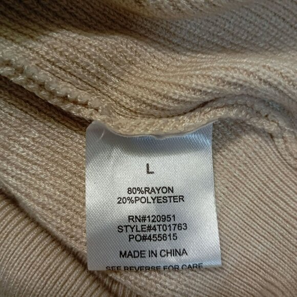 Pink Rose Sweater Vest Beige Knit Sleeveless With Collar Womens L - Picture 3 of 9